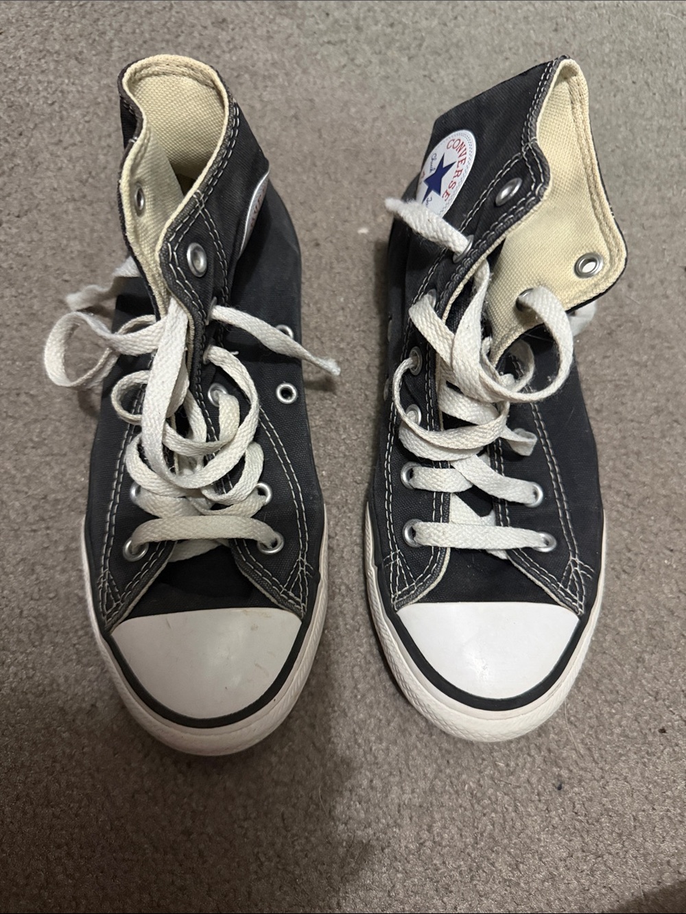 Converse Kids Black High Top Sneakers with White Accents